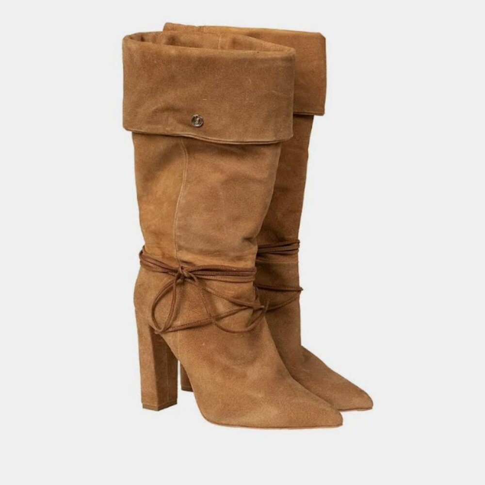 Cinnamon Suede Knee Boots